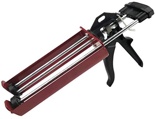 NanXi Gun abdichten Bei Zwei Komponenten, Caulk Gun An Bei Doppelkartusche mit Jack Komfortabler, Pistole Applicator Klebstoff an Au Fer Für Epoxy, Acryl, Polyurethan,Rot