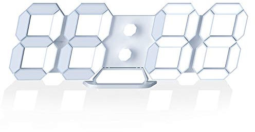 Orologio da tavolo digitale a LED, da tavolo, 24,6 cm, con sveglia regolabile per ufficio, casa, soggiorno, con adattatore di alimentazione (telecomando non incluso)