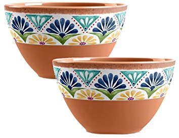 Auntie Morags Purely Home Rio Medallion Dipping Bowls - Melamine/Plastic - for Crisps, Dips & Nibbles, Set of 2 (2)
