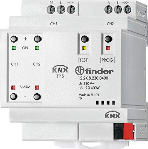 Finder KNX 15.2K.8.230.0400 - Dimmer universale a 2 canali, 15.2K.8.230.0400