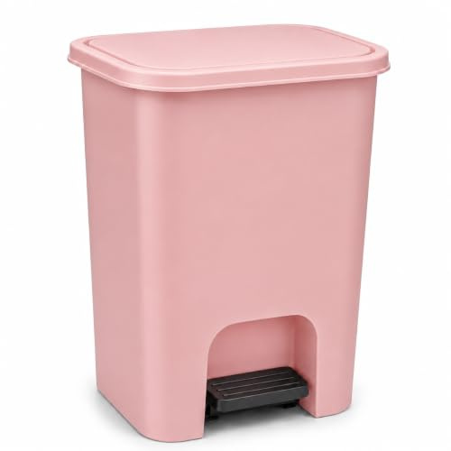 7.5L Foot Pedal Bin, Slim Plastic Dustbin with Soft Close Lid for Home