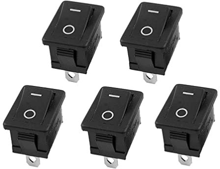VILLCASE Mini Interrupteurs à Bascule Facile à Installer Lot de 20 2 Broches Isolés, en Plastique et Métal pour Bateau Adaptés aux Circuits Électriques et Phares de Voiture