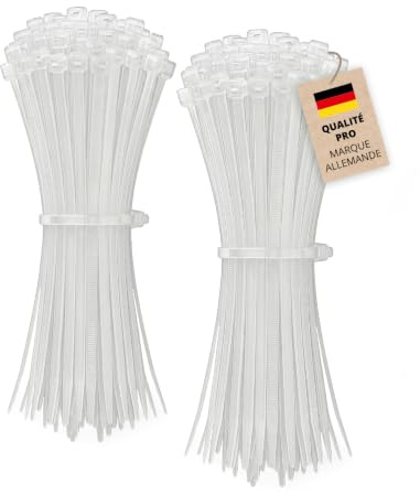 200x Alfa Kabelbinder Transparent 360 x 4,8 mm – Nylon UV-beständig | Profi Qualität - UV-beständige Kunststoffbinder, extrem robust, für innen & außen, temperaturbeständig, Made in Germany