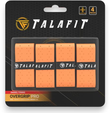 TALAFIT Pack 4 Grips Padel - SURGRIP Padel- Grip Tennis - Grips Raquette Padel - PERCAGES- Accessoires Padel - Maximum Grip
