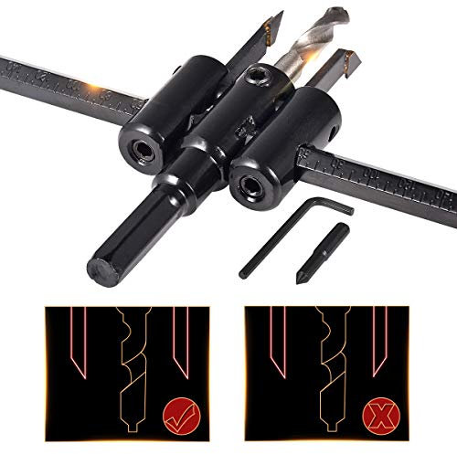 Adjustable Circle Hole Saw Cutter Woodworking Drill Bit,Adjustable 1-Inch to 6-Inches,Heavy Duty Wood DIY Tools(Cutting Diameter:30mm-200mm)