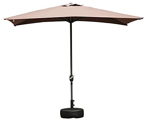 Cream Parasol with Base, 250cm Half Parasol with Crank Tilt Sun Protection Waterproof, Garden Parasol Patio Market Shelter Canopy good