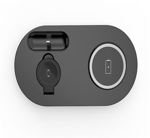 KOAIEZ 3 in 1 Stazione Di Ricarica Per Mela, Stazione Di Ricarica Wireless, Elementi Essenziali Sicuri Ed Efficienti E Di Viaggio, Arredamento Alla Scrivania, Regali Per Le Tue Famiglie E Amici