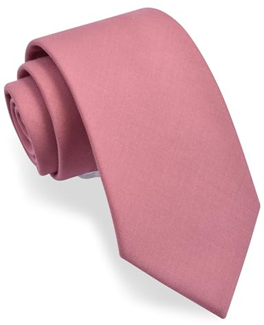 Gusleson Mens Dusty Rose Tie for Wedding Solid Tartan Woven TR Material Blush Pink Tie (UK1032-19)