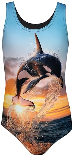 Aquarti Badeanzug Print, Orca/Schwarz, 164