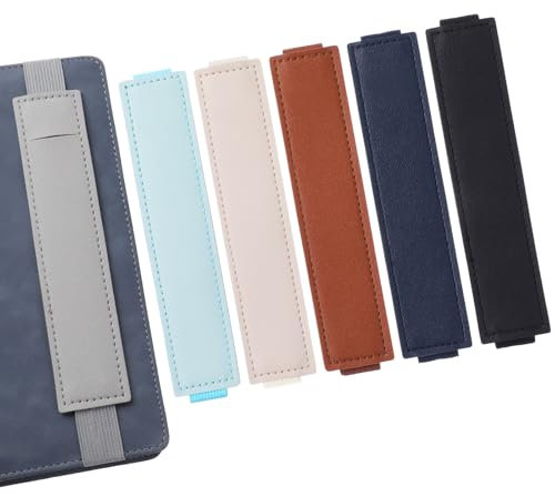 6 Stück stifthalter Verstellbarer Stifthalter mit elastischem Band, Notizbuch- und Tagebuch-Stifthalter, abnehmbare PU-Leder-Stifttasche