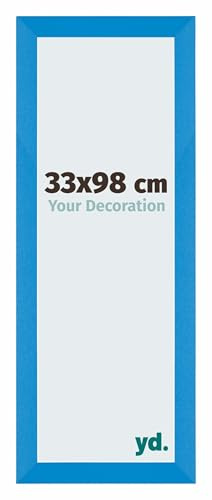 yd. Bilderrahmen 33x98 cm Hellblau - MDF Rahmen Mura