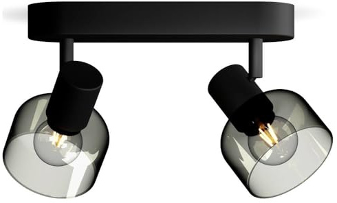 Philips Sleet - Foco LED decorativo (2 luces), bombilla E14 no incluida, Negro, IP20