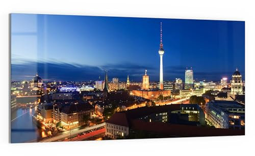 DEQORI Glasbild Acrylglas | Motiv Berliner Nachthimmel | horizontal einteilig 100x50 cm | schöne Dekoration | Wandbild für Wohnzimmer, Schlafzimmer, Flur & Küche | moderne Wanddeko