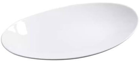 Ensaladera Plato de Pescado al Vapor de cerámica for el hogar, Plato de Verduras Blanco de Lujo, Ligero, Comercial, for Fruta Ensaladera Extragrande(M)
