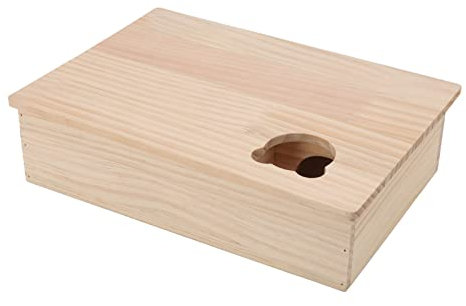 Maison de Hamster avec Toit Mobile en Rondins Durables, 6 Chambres, Cachette pour Animaux de Compagnie, Couchage en Mouvement