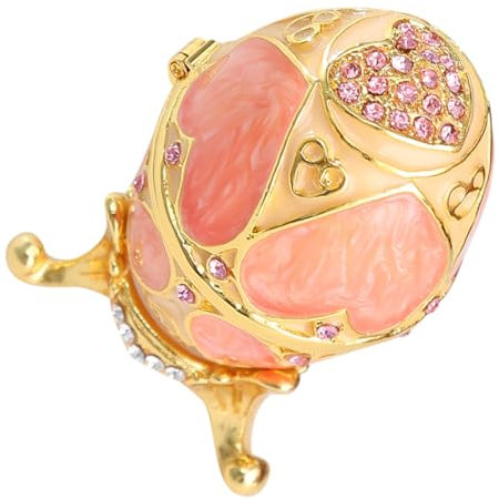 TINEASUR Schmuckkästchen in Eiform Emailliert Für Armbänder Und Halsketten Vintage-ornament Schminktisch- Bruchfest Leuchtende Farben Schmuck-organizer Platzsparend