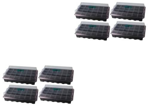 Sosoport Lot de 8 Plateaux de Germination pour Plantes avec Pots de Pépinière Amovibles Plateau Hydroponique Respirant Noir