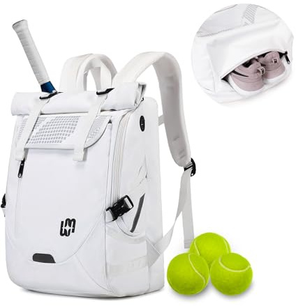 UTIAMIAOGONGO Borsa da Tennis Zaino da Tennis per Donne e Uomini per 2 Racchette con Scomparto per le Scarpe
