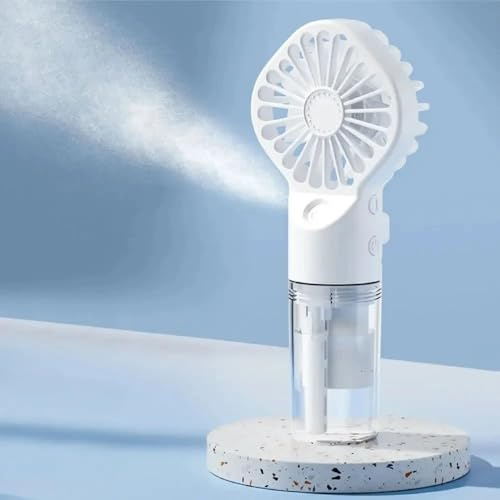 Ventilateur Brumisateur Portable USB, Silencieux, Rechargeable, Pour Intérieur et Extérieur (Blanc)