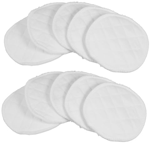 DECORNIJIA Lot de 10 Coussinets D'allaitement en Coton 12 Couches Lavables et Réutilisables, Absorbants et Anti-fuite, pour Soins Maternité et Protection Mamelons, Usage Grossesse
