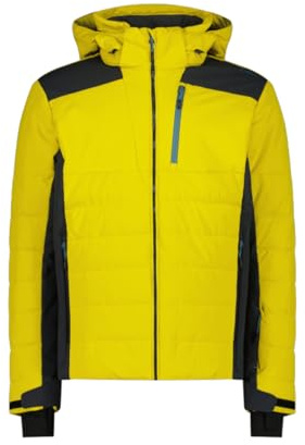 CMP Herren Skijacke mit Clima Protect und abnehmbarer Kapuze Gr. 56 mit Feel Warm Flock & Clima Protect warm, atmungsaktiv & wetterfest für extreme Skitage.