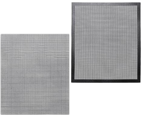 Abaodam 2 Stück Grillmatte Aus Fiberglas Hitzebeständige Grillunterlage Mit Aussparung Wiederverwendbare Grillauflage Für Außenbereich Schwarz