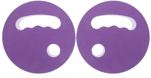 Healeved Paletas de Mano de Espuma EVA para Natación 1 Par Discos de Fitness Acuático Morado y Herramientas Ergonómicas para Entrenamiento y Ejercicios Aeróbicos en Piscina para