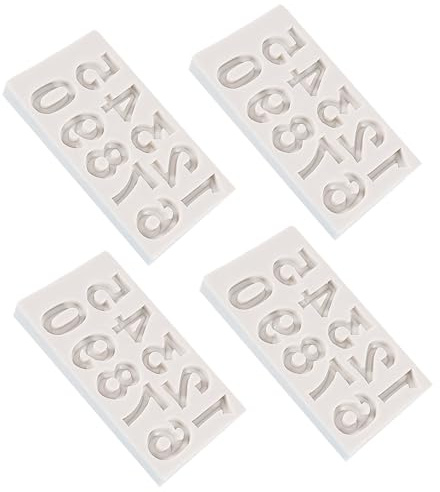 COLLBATH Stampi in Silicone per Dolci da Forno Numeri 0-9 Set 4 Pezzi Riutilizzabili in Silicone Alimentare Resistenti Alte Temperature per Torte Biscotti e Decorazioni di Compleanno