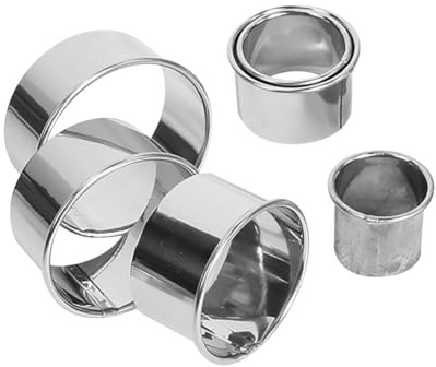 6 Pcs Stainless Steel Round Cookie Cutters Set Circle Biscuit Cutters Circular Small Biscuit Cutter Round Cookie Cake Molds Cake Circle Cutting Mold Pastry Dough Cutter Shapes for Pastries Doughnuts