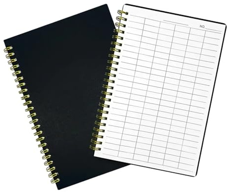 AUTSUPPL Finance Ledger Book for Business and Personal Use – 2pcs Horizontal Grid Account Books with Pp Cover, Expense and Income Tracker Notebooks for Home Budget and Money Management