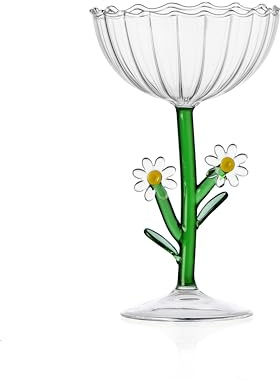 Ichendorf Milano Coppa Champagne Margherita, Collezione Botanica, 28 cl, Vetro Borosilicato, Fatto a Mano