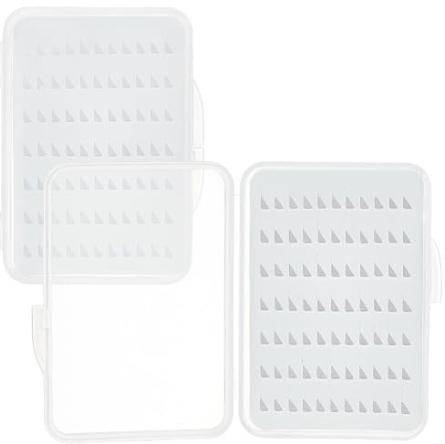 OLYCRAFT 2pcs Boîtes de pêche à la mouche Set 110x80x13mm Boîte stockage en plastique compacte volante Boîtes mouche imperméables Boîte plastique légère de pêche à la mouche pour la protection