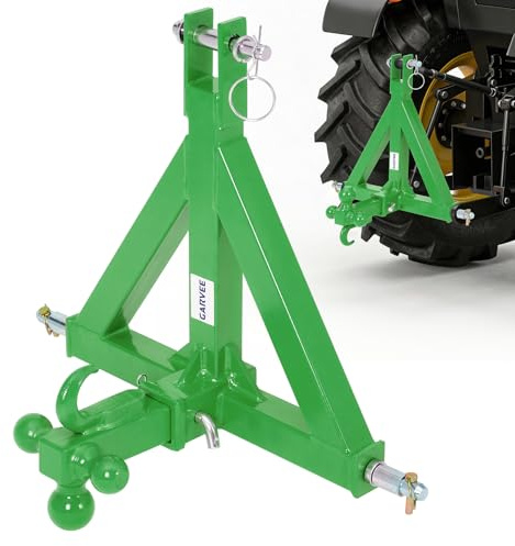 3-Punkt-Anhängerkupplung mit Kugelkopf, Dreipunkt-Schnellkupplung | Zugkugel & Haken, Traktor-Zugstangenadapter, Schnellkupplung Adapter für Kompakttraktoren & Kubota – Landwirtschaftliches