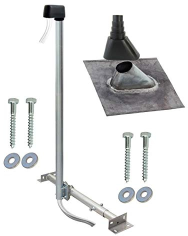 SkyRevolt Aufdachsparrenhalter SAT TV Dachsparrenhalter 120cm Mast 48mm Halterung für Satellitenschüssel | Antennen Dachmontage Set