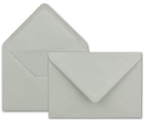 50x Brief-Umschläge in Hell-Grau - 80 g/m² - Kuverts in DIN B6 Format 12,5 x 17,6 cm - Nassklebung ohne Fenster