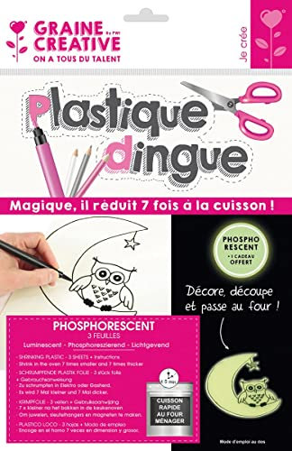 GRAINE CREATIVE Schrumpffolien-Set - 3 Blatt Papier 26 x 20 cm - Leuchtend