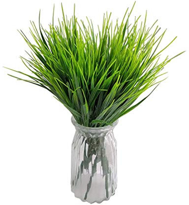 Lorigun 10 Stücke Künstliche Weizengras Büsche Kunststoff Weizengras Grün Sträucher Anlage für Zuhause Hochzeit Büro Party Dekoration, Kunstgras Künstliche Blumen Zubehör Gras für Blumen In Vase