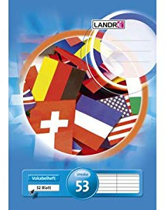 LANDRÉ Vokabelheft DIN A4, 2-spaltig, 32 Blatt, 80 g/qm, Sie erhalten 1 Stück á 32 Blatt