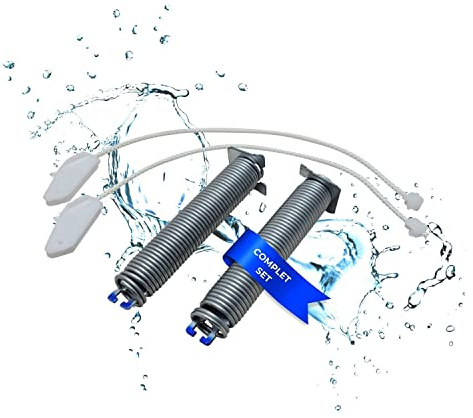 LICHTBLAU Ressorts Charnière Porte Lave-Vaisselle 00754867 Bleu avec Câbles Compatible Bosch Siemens Neff Constructa Balay Kit Réparation Pièce Détachée 754867