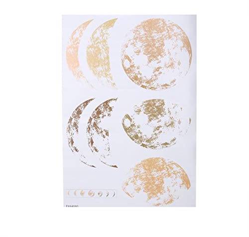 Mondphasen Wandtattoo - Mondphasen Dekor, Gold Mondphasen, moderne Abziehbilder, Mond Wandtattoo, Mondphase Wandkunst Aufkleber Hintergrund Aufkleber für Home Schlafzimmer Dekoration