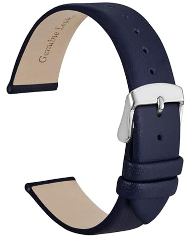 WOCCI Elegante Uhrenarmbänder, Ersatzbänder Echtem Leder, Edelstahlschnalle, 8mm 10mm 12mm 14mm 16mm 18mm 20mm