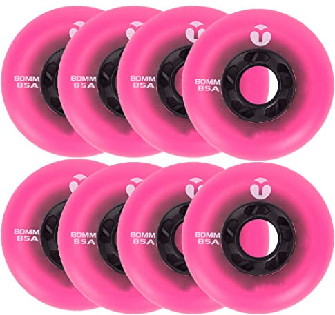 TGHY 8 Stück Inline Skate RäDer Roller Skates Inliner Rollen Ersatz Rollen Räder Inline Skate Ersatzräder 72mm/76mm/80mm 85A PU Rollschuh Skating Räder für Inline Skaten,Rosa,80mm
