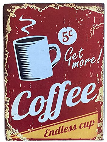 Kustom Art Calamita (magnete) Serie Caffè, Coffee Stile Vintage per Frigorifero/Garage/Bar Stampa su Legno 10x6 cm