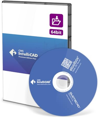 CMS IntelliCAD PE Plus | Professionelle CAD-Software für 2D und 3D-Modelle, kompatibel mit .dwg-Dateien | Perpetuelle Lizenz | DVD-Disk und Download-Link. Digitale Lizenz