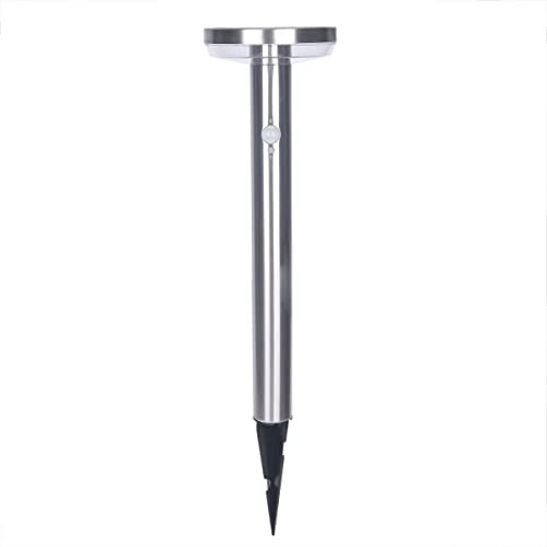 LICHT DISCOUNT LED Solar Gartenlampe Standleuchte | 60 LEDs PE1960 | Solarleuchte warmweiß 3000K | Bewegungsmelder | IP44 | Edelstahl Kunststoff Wegleuchte