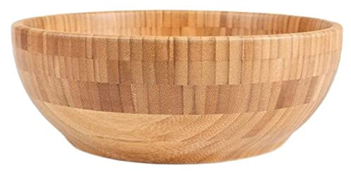 Sudemota Assiette de Diner Bols Bol en Bambou Simple Durable Adulte Alimentaire Salade Stockage Vaisselle Bol for La Maison Bambou Bol Saladier