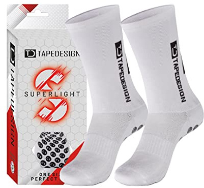 TAPEDESIGN - Superlight - 1 Paar Rutschfeste, ultraleichte Fußballsocken mit gummierten Noppen (Unisex) - Sport-Socken mit Grip für Damen & Herren - Anti-Rutsch Fussball-Socken atmungsaktiv