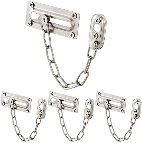 Türkettenschloss, Riegeltorriegel, Verriegelungssicherheitsbegrenzer, 4 Stück Metall-Diebstahl-Kettentürkette Haspe Sicherheitsschloss Kette Zimmertür Riegel Türschloss Schnalle Diebstahlsicherungsket