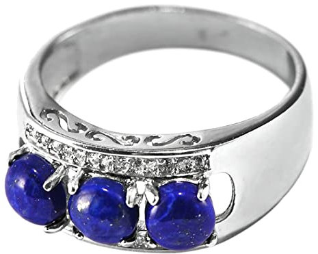 Aotiwe Promise Ring, Freundschaftsringe Beste Freundin Lapislazuli Ringe Silber mit Blau Rundschliff Zirkonia 925 Silber Größe 53 (16.9)