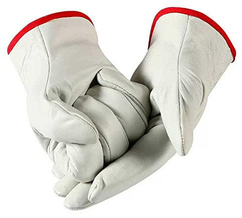 FLYIFE Mechaniker Handschuhe,1/12 Paar Arbeitshandschuhe Schweißerhandschuhe Leder Driver Handschuhe Rindsleder Montagehandschuh,Gartenhandschuhe für Damen/Herren